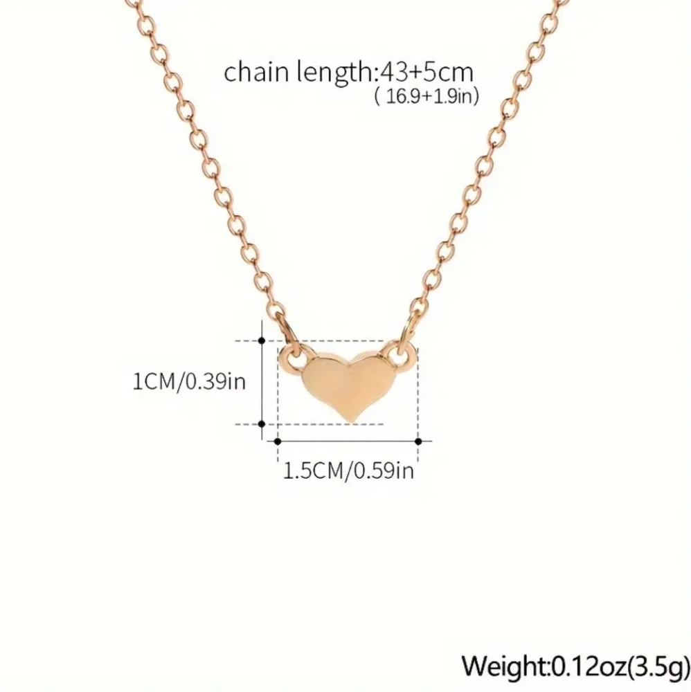 Minimalist Gold Heart Pendant Necklace - Picture 5 of 6